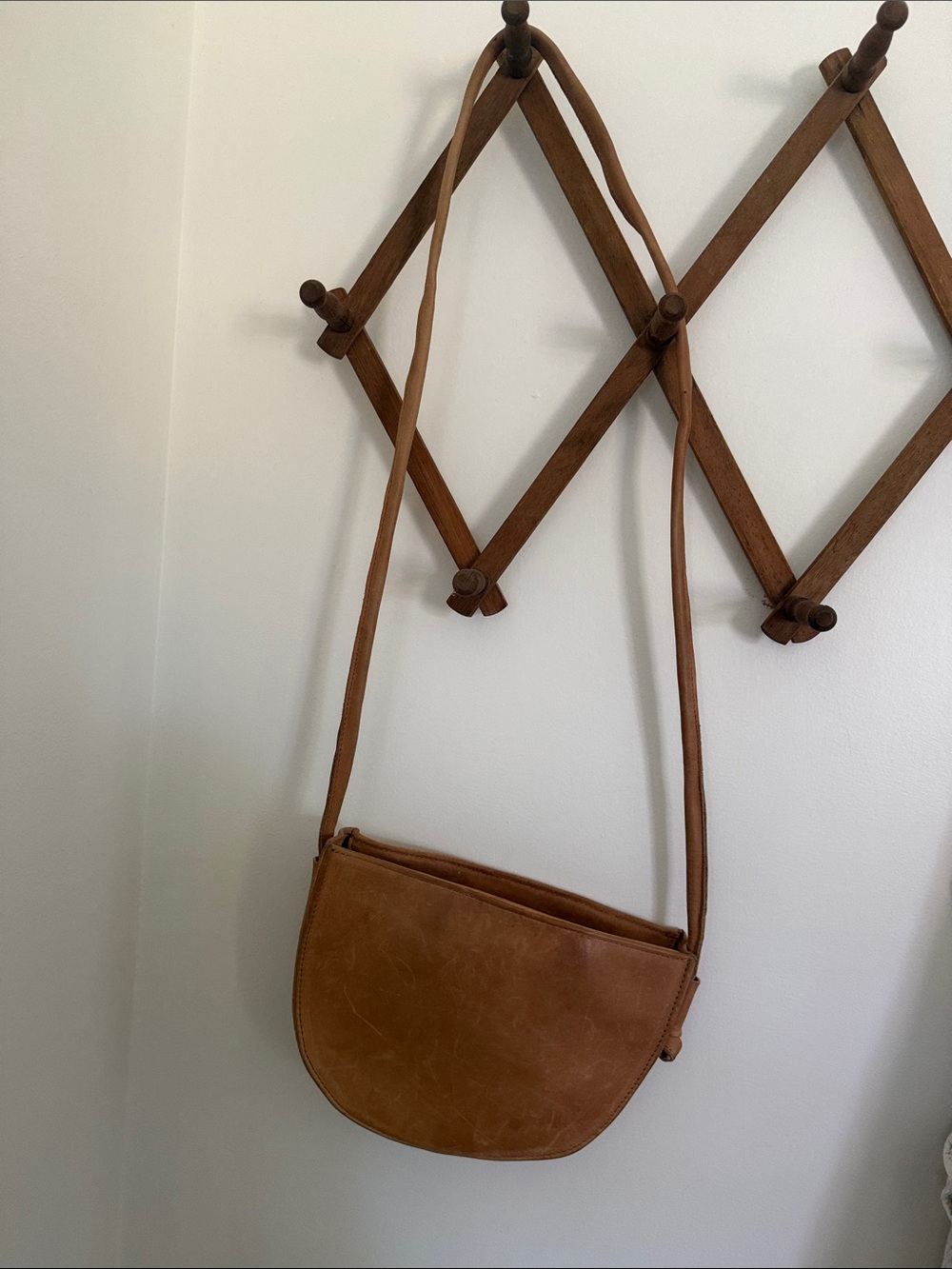 ABLE Leather Crossbody Moon Bag